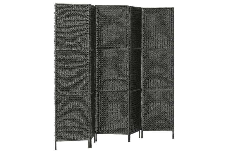 Romdeler med 5 paneler 193x160 cm vannhyacinth svart - Svart - Skjermvegg - Romdelere