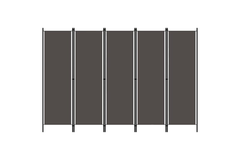 Romdeler med 5 paneler antrasitt 250x180 cm - Skjermvegg - Romdelere