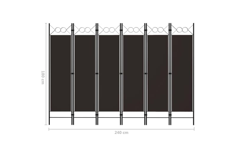 Romdeler med 6 paneler brun 240x180 cm - Romdelere - Skjermvegg