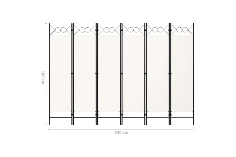 Romdeler med 6 paneler hvit 240x180 cm - Romdelere - Skjermvegg