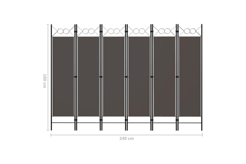 Romdeler med 6 paneler antrasitt 240x180 cm - Romdelere - Skjermvegg
