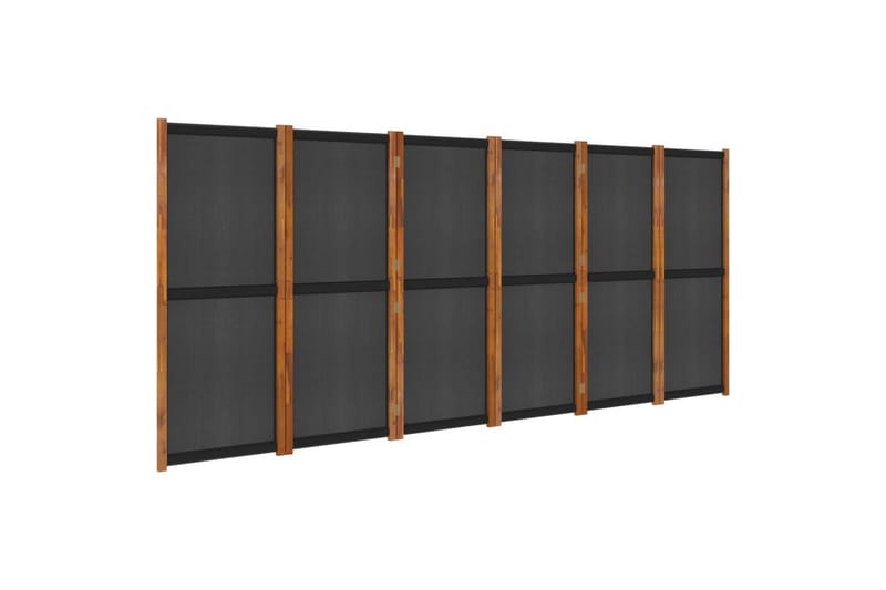Romdeler med 6 paneler svart 420x180 cm - Svart - Romdelere - Skjermvegg