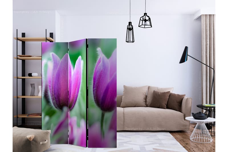 Romdeler Purple Spring Tulips - Artgeist sp. z o. o. - Romdelere - Bretteskjerm