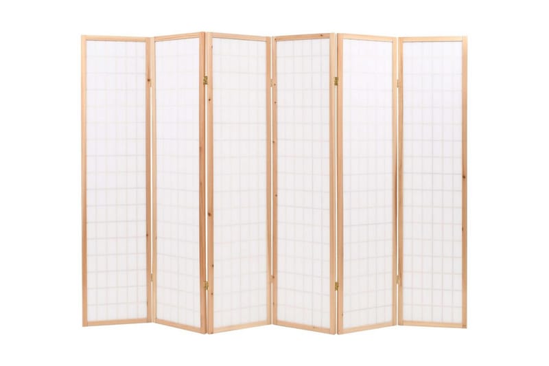 Sammenleggbar romdeler 6 paneler japansk stil 240x170cm - Beige - Romdelere - Skjermvegg