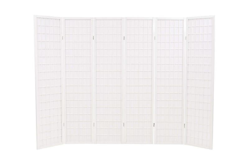 Sammenleggbar romdeler 6 paneler japansk stil 240x170cm hvit - Hvit - Romdelere - Skjermvegg