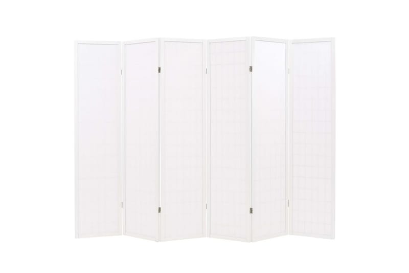 Sammenleggbar romdeler 6 paneler japansk stil 240x170cm hvit - Hvit - Romdelere - Skjermvegg