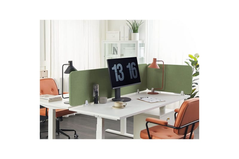 Skiljevägg för skrivbord Beliani Wally Beige, 130x2x40 cm Green 72x2x40 cm - Interiør - Dekorasjon & innredningsdetaljer - Romdelere