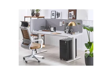 Skiljevägg för skrivbord Beliani Wally Beige, 130x2x40 cm Light grey 80x2x40 cm - Interiør - Dekorasjon & innredningsdetaljer - Romdelere
