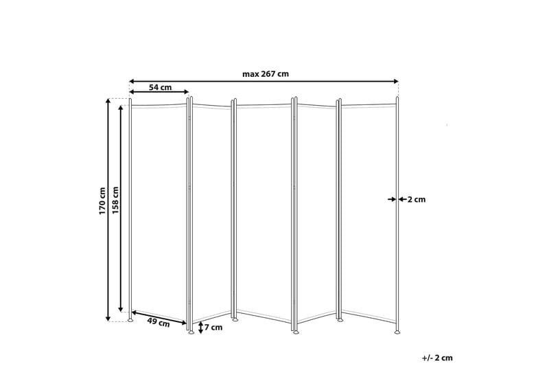 Skjermvegg 5 paneler 270 x 170 cm grønn NARNI - Grønn - Romdelere - Skjermvegg