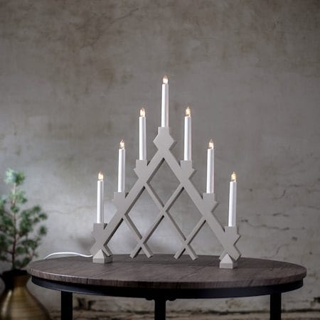 Rut lysestake 43 cm - beige - Interiør - Dekorasjon & innredningsdetaljer - Julepynt & juledekorasjon