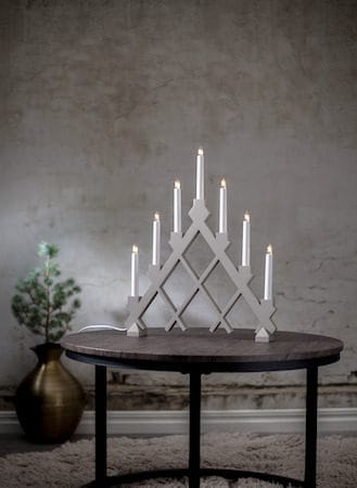 Rut lysestake 43 cm - beige - Interiør - Dekorasjon & innredningsdetaljer - Julepynt & juledekorasjon