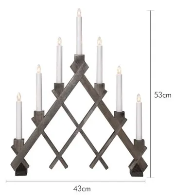 Rut lysestake 43 cm - brun - Interiør - Dekorasjon & innredningsdetaljer - Julepynt & juledekorasjon
