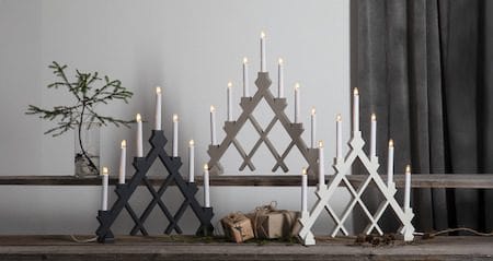 Rut lysestake 43 cm - grå - Interiør - Dekorasjon & innredningsdetaljer - Julepynt & juledekorasjon