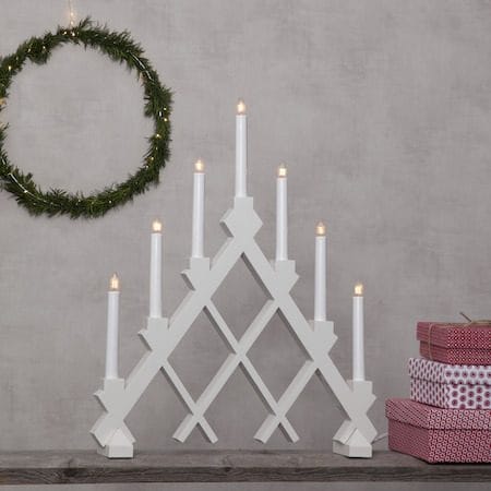 Rut lysestake 43 cm - hvit - Interiør - Dekorasjon & innredningsdetaljer - Julepynt & juledekorasjon