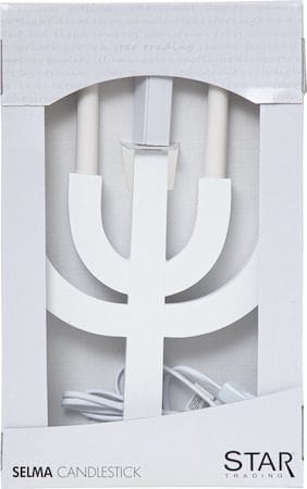 Selma lysestake 25 cm - hvit - Interiør - Dekorasjon & innredningsdetaljer - Julepynt & juledekorasjon
