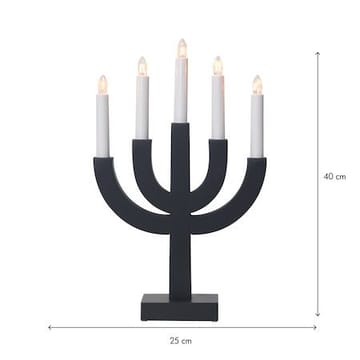 Selma lysestake 25 cm - mørkegrå - Interiør - Dekorasjon & innredningsdetaljer - Julepynt & juledekorasjon