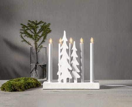 Skog Lysestake 26,5 cm - hvit - Interiør - Dekorasjon & innredningsdetaljer - Julepynt & juledekorasjon