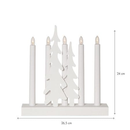 Skog Lysestake 26,5 cm - hvit - Interiør - Dekorasjon & innredningsdetaljer - Julepynt & juledekorasjon