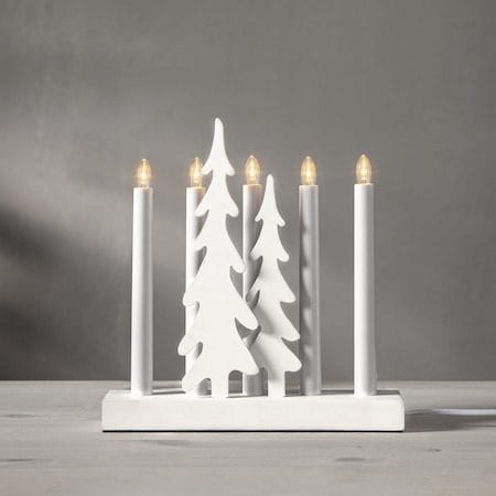 Skog Lysestake 26,5 cm - hvit - Interiør - Dekorasjon & innredningsdetaljer - Julepynt & juledekorasjon