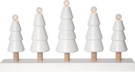 Skog lysestake 46 cm - hvit med ufargede stammer - Interiør - Dekorasjon & innredningsdetaljer - Julepynt & juledekorasjon