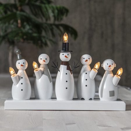 Snowman lysestake 33 cm - hvit - Interiør - Dekorasjon & innredningsdetaljer - Julepynt & juledekorasjon