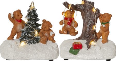 Tedville innendørsdekorasjon 10 cm - flerfarget - Interiør - Dekorasjon & innredningsdetaljer - Julepynt & juledekorasjon
