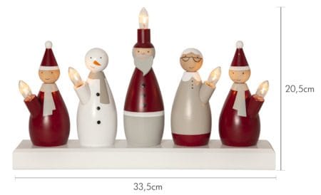 Tomtefamilj lysestake 33,5 cm - flerfarget - Interiør - Dekorasjon & innredningsdetaljer - Julepynt & juledekorasjon