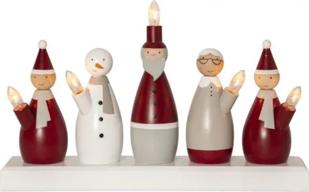 Tomtefamilj lysestake 33,5 cm - flerfarget - Interiør - Dekorasjon & innredningsdetaljer - Julepynt & juledekorasjon