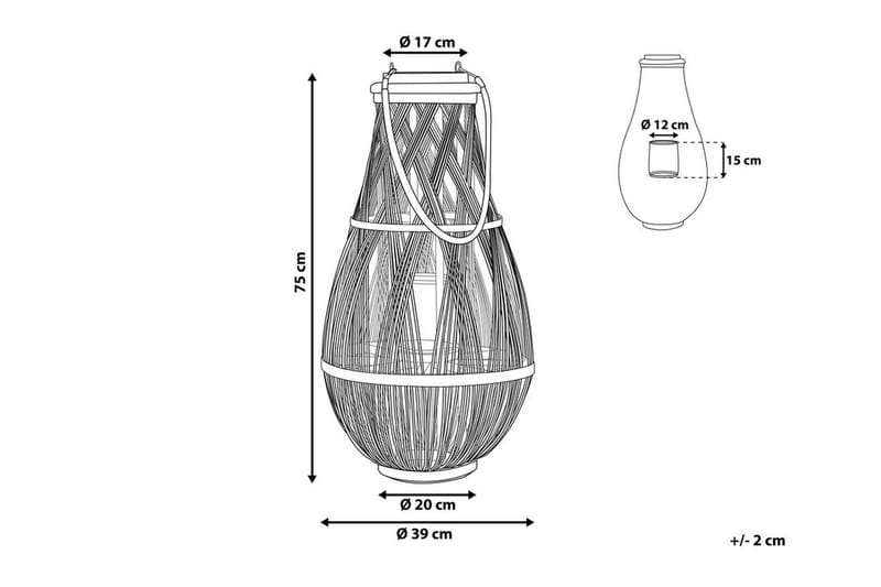 TONGA Lykt 39 cm - Tre / Natur - Interiør - Dekorasjon & innredningsdetaljer