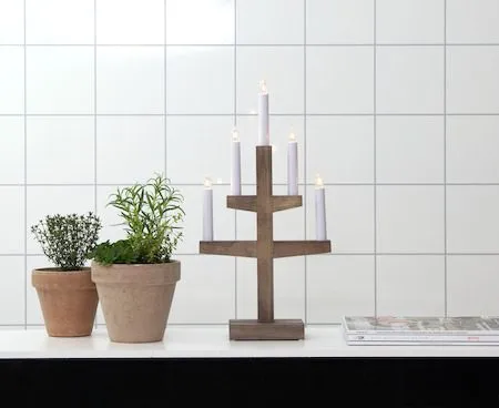 Trapp lysestake 24 cm - brunbeiset - Interiør - Dekorasjon & innredningsdetaljer - Julepynt & juledekorasjon