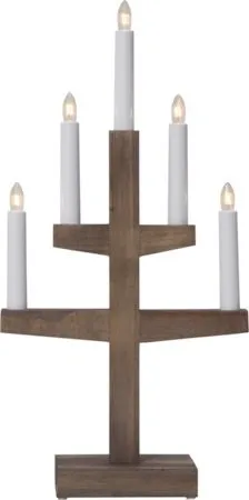 Trapp lysestake 24 cm, brunbeiset