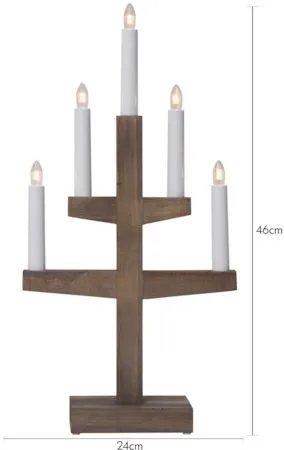 Trapp lysestake 24 cm - brunbeiset - Interiør - Dekorasjon & innredningsdetaljer - Julepynt & juledekorasjon