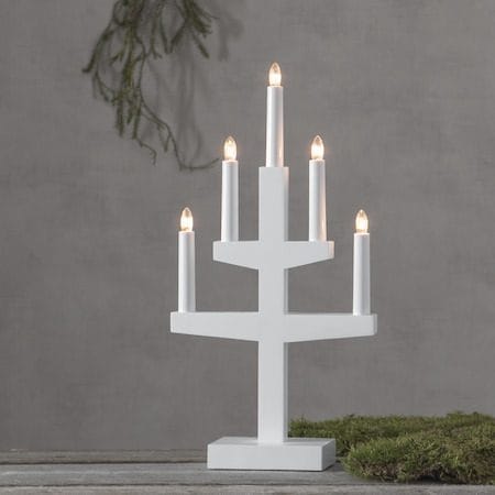 Trapp lysestake 24 cm - hvit - Interiør - Dekorasjon & innredningsdetaljer - Julepynt & juledekorasjon