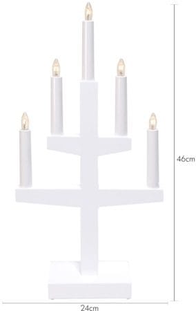 Trapp lysestake 24 cm - hvit - Interiør - Dekorasjon & innredningsdetaljer - Julepynt & juledekorasjon