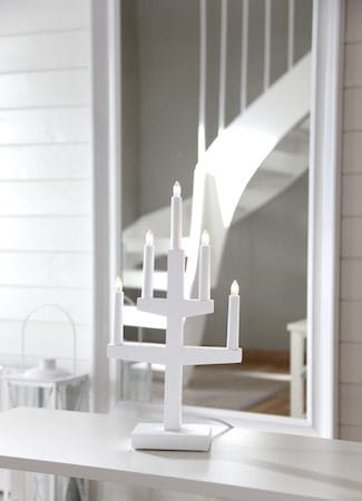 Trapp lysestake 24 cm - hvit - Interiør - Dekorasjon & innredningsdetaljer - Julepynt & juledekorasjon