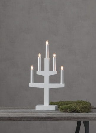 Trapp lysestake 24 cm - hvit - Interiør - Dekorasjon & innredningsdetaljer - Julepynt & juledekorasjon