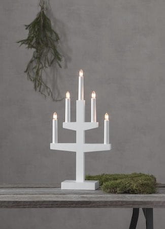 Trapp lysestake 24 cm - hvit - Interiør - Dekorasjon & innredningsdetaljer - Julepynt & juledekorasjon