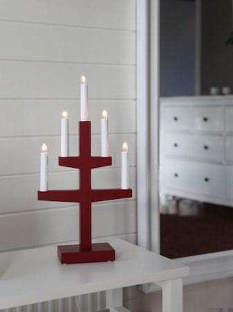 Trapp lysestake 24 cm - rød - Interiør - Dekorasjon & innredningsdetaljer - Julepynt & juledekorasjon