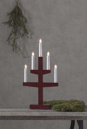 Trapp lysestake 24 cm - rød - Interiør - Dekorasjon & innredningsdetaljer - Julepynt & juledekorasjon