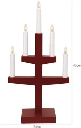 Trapp lysestake 24 cm - rød - Interiør - Dekorasjon & innredningsdetaljer - Julepynt & juledekorasjon