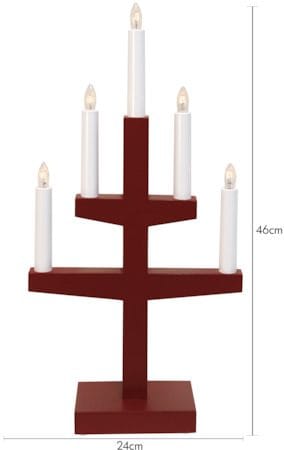 Trapp lysestake 24 cm - rød - Interiør - Dekorasjon & innredningsdetaljer - Julepynt & juledekorasjon