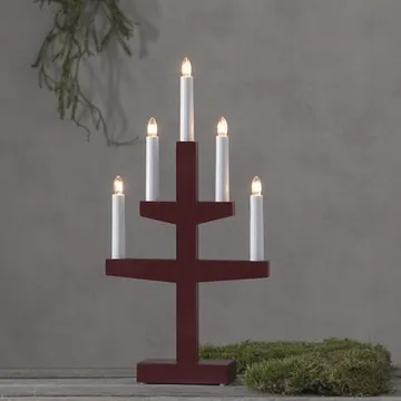 Trapp lysestake 24 cm - rød - Interiør - Dekorasjon & innredningsdetaljer - Julepynt & juledekorasjon
