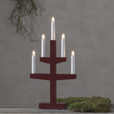Trapp lysestake 24 cm - rød - Interiør - Dekorasjon & innredningsdetaljer - Julepynt & juledekorasjon