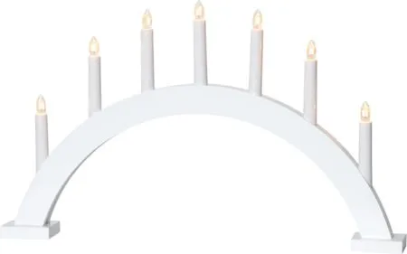 Trapp lysestake 57 cm, hvit