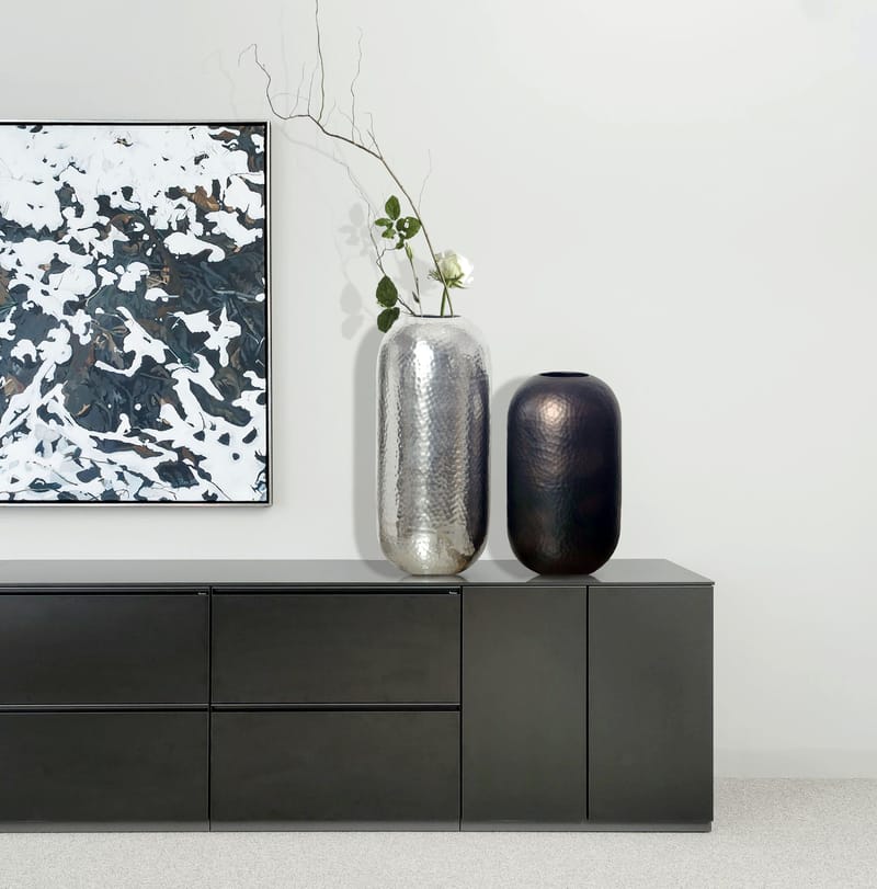 Corara Vase 46 cm Sett med 2 - Sølvfarget og svart bronse - Interiør - Dekorasjon & innredningsdetaljer - Vas - Sylindervase