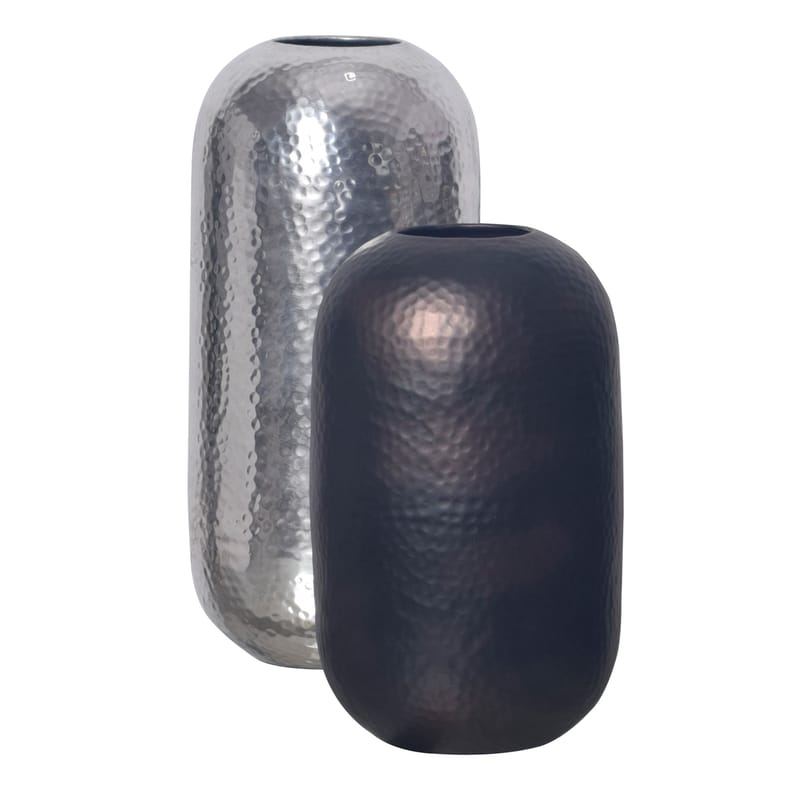 Corara Vase 46 cm Sett med 2 - Sølvfarget og svart bronse - Interiør - Dekorasjon & innredningsdetaljer - Vas - Sylindervase