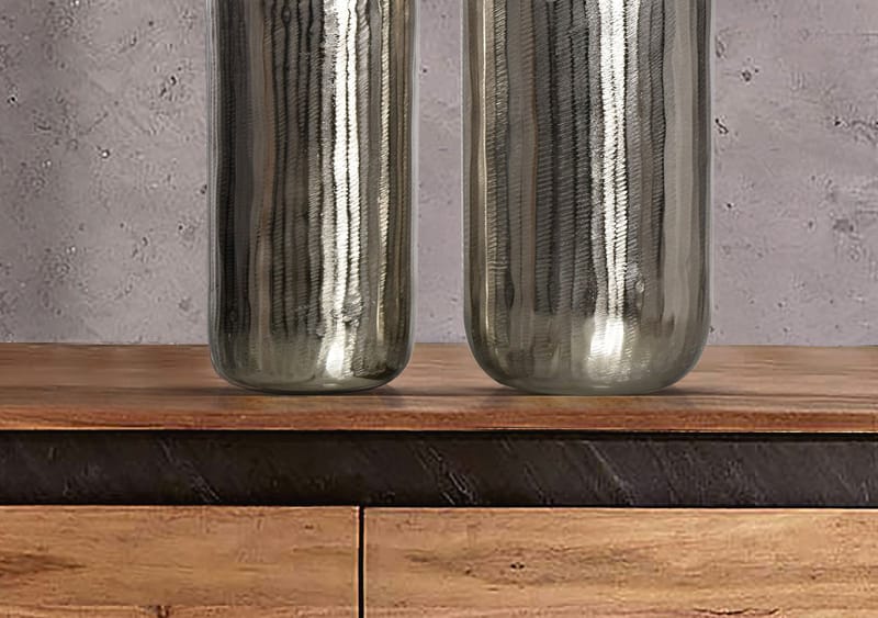 Dalaro Vase 40 cm Sett med 2 - Sølvfarget - Interiør - Dekorasjon & innredningsdetaljer - Vas - Sylindervase