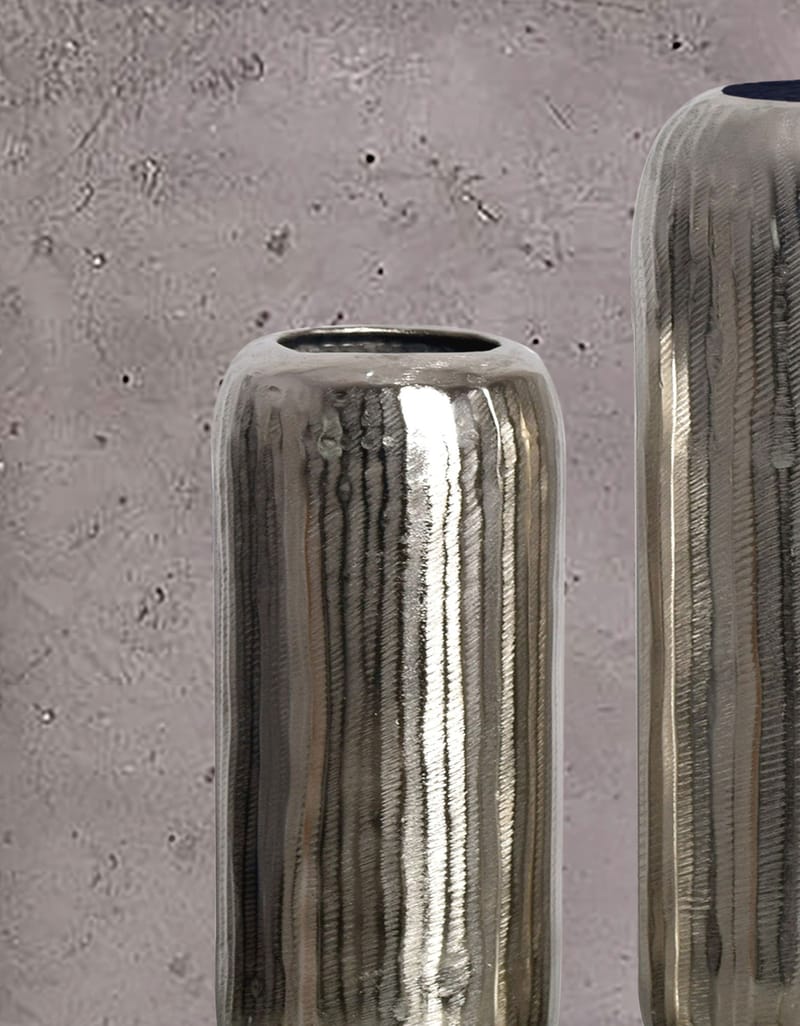 Dalaro Vase 40 cm Sett med 2 - Sølvfarget - Interiør - Dekorasjon & innredningsdetaljer - Vas - Sylindervase