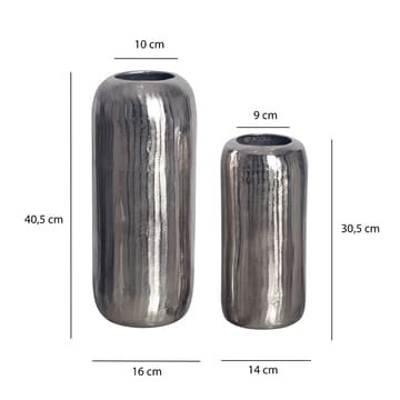Dalaro Vase 40 cm Sett med 2 - Sølvfarget - Interiør - Dekorasjon & innredningsdetaljer - Vas - Sylindervase