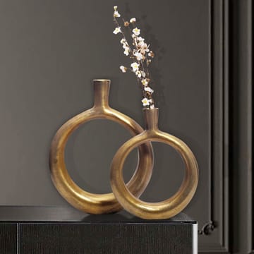 Dalena Vase 45 cm Sett med 2 - Antikk gull - Interiør - Dekorasjon & innredningsdetaljer - Vas - Blomstervase
